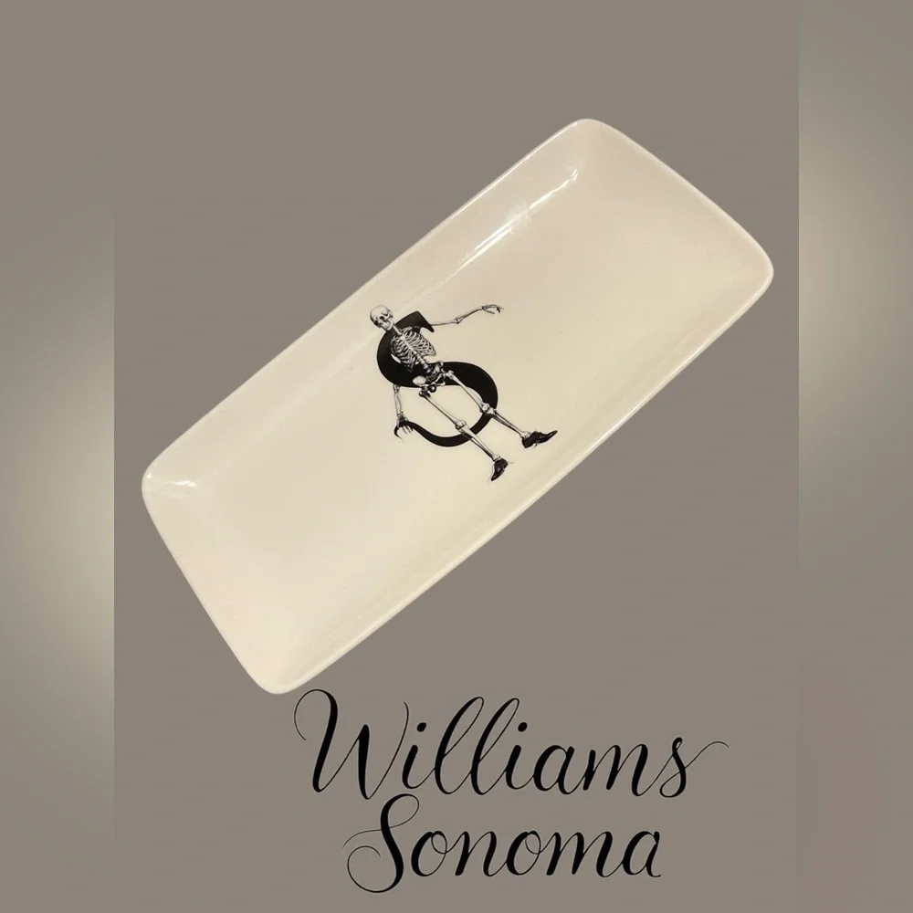 Williams Sonoma “S” skeleton serving trinket mail etc tray